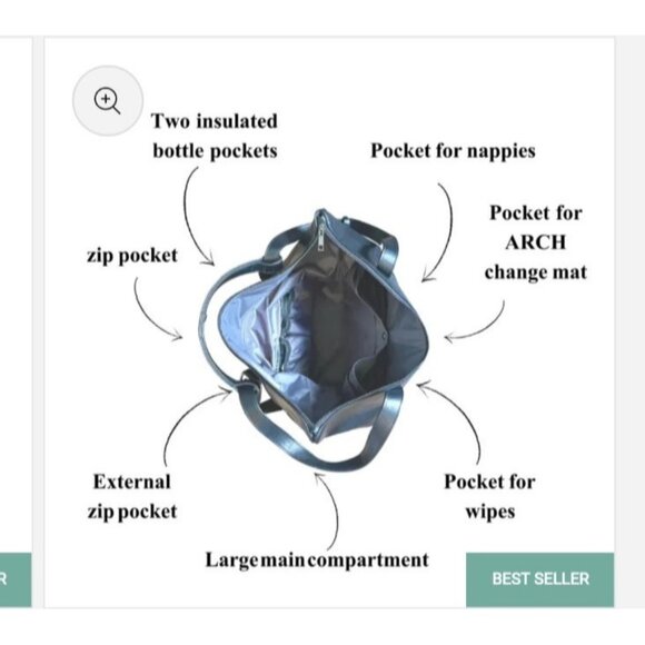 Arch Luxe Nappy Bag Bundle - Black Backpack - Picture 11 of 16